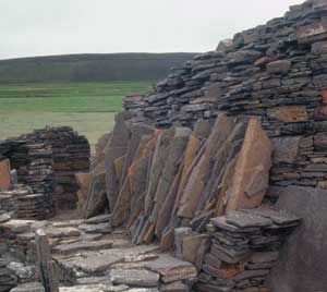 Buttressing along the north-western side of the broch