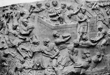Relief from Trajan's Column showing his troops building a fort