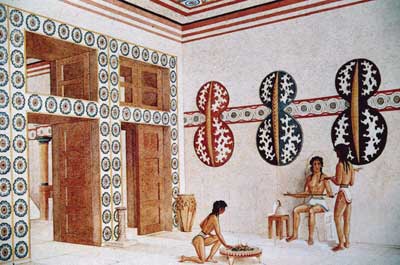Reconstruction of the Polythyron in the Hall of the Double Axes.Courtesy of the Department of Classics, University of Cincinnati 