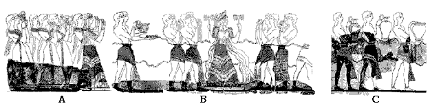 Reconstruction of the Cupbearers Fresco in the Corridor of Procession