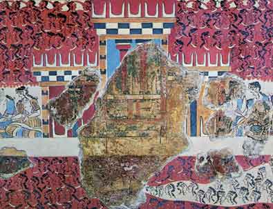 Reconstructed Fresco of a Tripartite Shrine