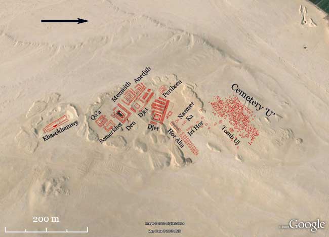Google Earth image of Umm al-Qa'ab