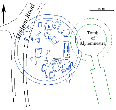 Mycenae. Plan of Grave Circle B