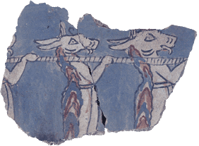 Procession of Asses. Fresco from the Tsountas House