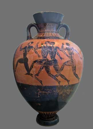 Black Figure Amphora showing a footrace (photo by Marcus Cyron)