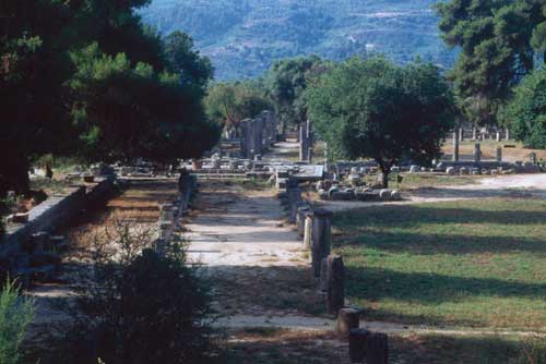 View of the Gymnasion at Olympia with the Palaistra in the background