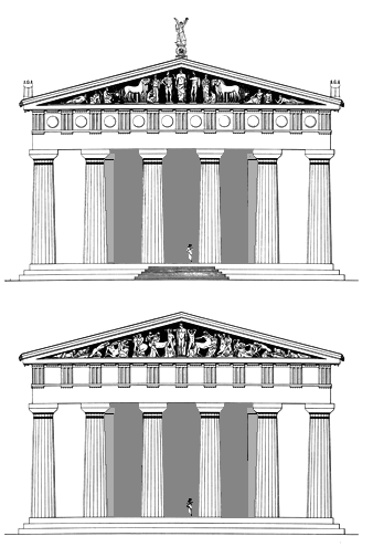 Facades of the Temple of Zeus at Olympia