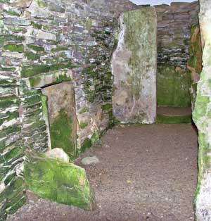 Interior of Unstan Cairn with Entrance to the Side Cell
