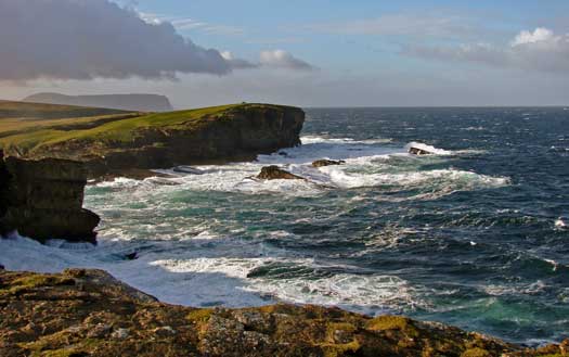 The Cliffs at Yesnaby with Hoy in the background