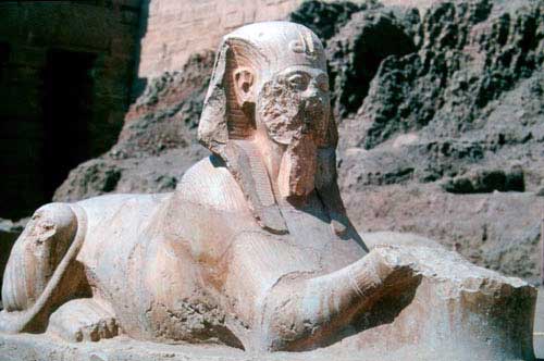 Karnak. Sphinx of Horemheb
