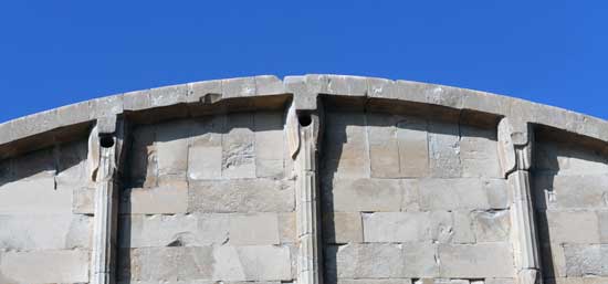 Capitals of the columns on the facade of one of the per uer shrines