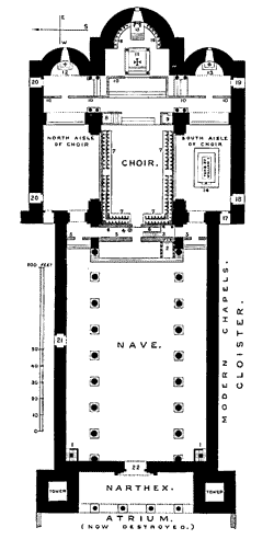 Plan of the 12th century cathedral