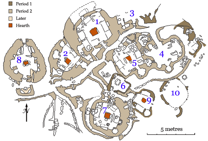 Plan of the Neolithic Village at Skara Brae