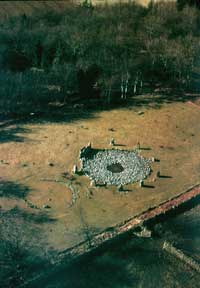 Aerial view of the Recumbent Stone Circle at Loanhead of Daviot