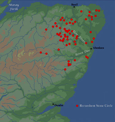 Map.Distribution of Recumbent Stone Circles