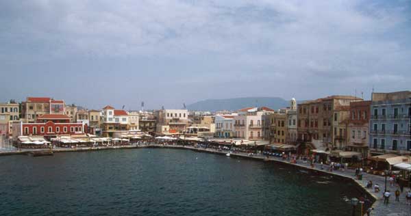 View of the old harbour at Chania