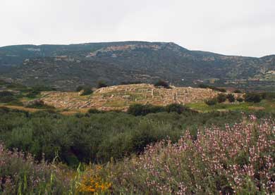 View of the ruins of the Minoan town of Gournia