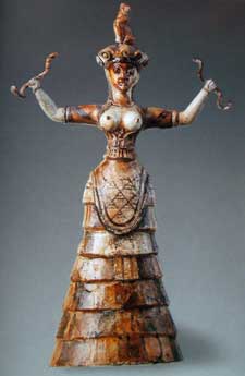 Faience Statuette of a Minoan 'snake goddess'