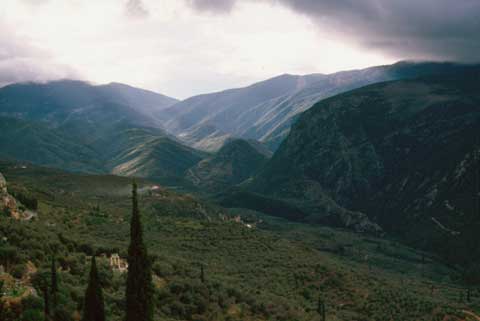 View up the Valley from Delphi